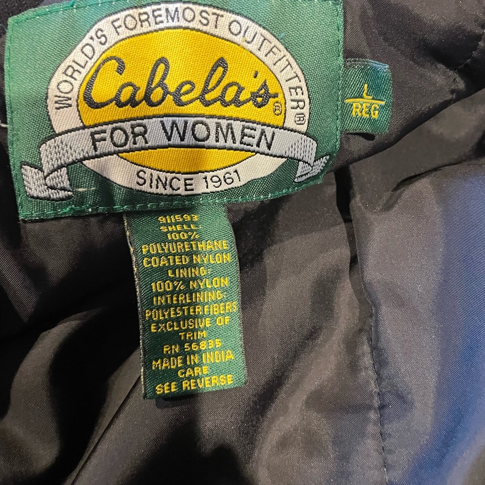 Cabela yellow black large womens